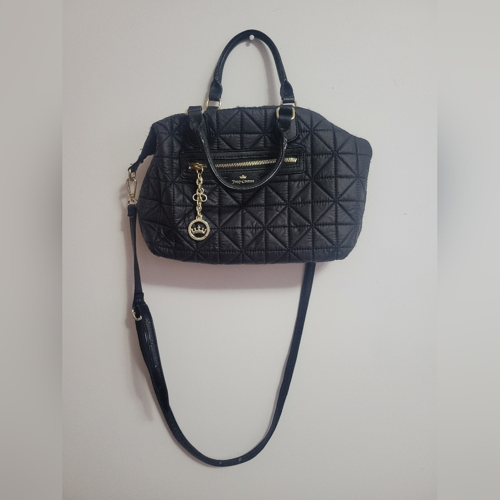 Juicy Couture Black Quilted Satchel / Crossbody/ Handbag - Picture 5 of 8